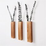 Lot de 2 vase mural en bois � suspendre pour chambre � coucher et salon vase de poche pour fleurs s�ch�es ...