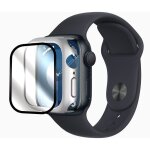 Lot de 2 verre trempé avec bords noir + coque de protection souple silicone argent pour apple watch series ... Lot de 2 verre trempé avec bords noir + coque de protection souple silicone argent pour apple watch series ...