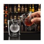 Lot de 2 verres � whisky cadeau de golf pour homme verres � whisky avec forme de balle de golf int�gr�e ...