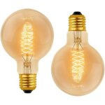 Lot de 2 vintage g80 e27 40w blanc chaud 2700k ac 220v ampoules de dcoration  incandescence rtro e27 ...