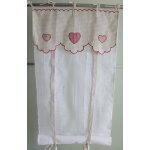 Lot de 2 voilages 60x160cm stores enrouleurs broderie dentelle elodie beige Lot de 2 voilages 60x160cm stores enrouleurs broderie dentelle elodie beige
