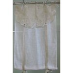 Lot de 2 voilages 60x160cm stores enrouleurs broderie dentelle maurice naturel