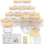 Lot de 20 bocaux  bougies en verre transparent de 1134 g avec couvercles et kits de fabrication de bougies ...