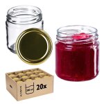Lot de 20 bocal en verre 200ml avec couvercle herm�tique kadax