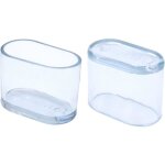 Lot de 20 embouts de pieds de chaise ovales transparents en pvc souple pour pieds de chaise et de table ...