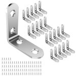 Lot de 20 �querres de fixation inox 40�40 mm + 85 vis ? support angle 90� robuste