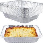 Lot de 20 grands barquettes en aluminium de 3500 ml r�cipients jetables en aluminium pour cuisson au ...