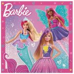 Serviettes en papier - barbie - lot de 20 - 33x33cm - rose - enfant