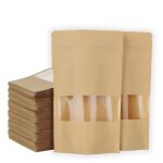 Lot de 200 sachet kraft alimentaire avec fenetre 12×20cm sachet kraft zip réutilisables imperméable sac ... Lot de 200 sachet kraft alimentaire avec fenetre 12×20cm sachet kraft zip réutilisables imperméable sac ...