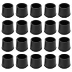 Lot de 20pcs embouts de pieds de chaise en caoutchouc noir de 25mm pour pieds de table et de chaise capuchons ...