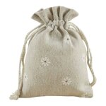 Lot de 20pcs pochettes sachets en lin chanvre sachets en jute avec cordon 13 * 18cm