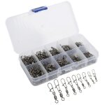Lot de 210 �merillons de p�che en acier inoxydable avec mousquetons de s�curit� et connecteur de ligne ...