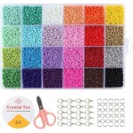 Lot de 24 000 perles de rocaille en verre - 2 mm rondes pour la fabrication de bijoux lartisanat la forfait ... Lot de 24 000 perles de rocaille en verre - 2 mm rondes pour la fabrication de bijoux lartisanat la forfait ...
