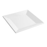 Lot de 24 assiettes plates carres lea 188g plat  service  ptes desserts en porcelaine blanche - l ...