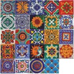Lot de 24 autocollants muraux en mosaque de ciment adhsif dcoratif pour carrelage mural (10 x 10 cm) ...