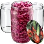 Lot de 24 bocaux en verre kadax 720ml avec couvercles légumes - transparent Lot de 24 bocaux en verre kadax 720ml avec couvercles légumes - transparent