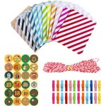 Lot de 24 botes cadeaux de nol pour sachets de bonbons 1  24 calendriers de lavent avec clip
