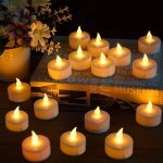 Lot de 24 bougies chauffe - plat led sans flamme à piles réalistes et lumineuses pour fête mariage anniversair ... Lot de 24 bougies chauffe - plat led sans flamme à piles réalistes et lumineuses pour fête mariage anniversair ...