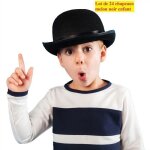 Lot de 24 chapeaux melon noir enfant pas cher pour deguisement