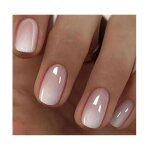 Lot de 24 faux ongles courts carrs chroms avec design french acrylique ongles brillants rutilisables ...