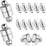 Lot de 24 fermoirs magntiques pour bracelets bijoux et colliers accessoires de collier diy (argent)