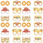 Lot de 24 lunettes en papier style hippie r�tro boh�me motif animaux marins style ann�es 60 d�coration ...