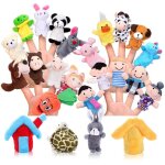 Lot 24 marionnettes doigt animaux peluche ducatives - jeu rle conte enfants - cadeau ludique cole ...