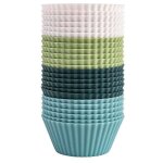 Lot de 24 mini moules à muffins en silicone ? moules à cupcakes réutilisables pour gâteaux crèmes et ... Lot de 24 mini moules à muffins en silicone ? moules à cupcakes réutilisables pour gâteaux crèmes et ...