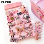 Lot de 24 pinces � cheveux mignonnes n?uds �lastiques pour cheveux accessoires pour cheveux support pour ...