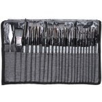 Lot de 24 pinceaux de peinture manche en bois et laine de nylon avec sac pour peinture acrylique et aquarelle ...