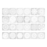 Lot de 24 pochoirs mandala creux pour meubles pierre bois 24 styles Lot de 24 pochoirs mandala creux pour meubles pierre bois 24 styles