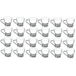 Lot de 24 tasses espresso 8 cl - verre et m�tal haute qualit� design moderne
