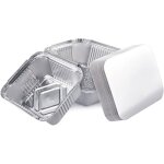 Lot de 25 barquettes en aluminium jetables avec couvercle pour transport de nourriture - conglation ...