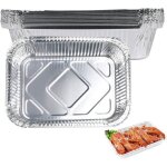 Lot de 25 barquette barbecue barquettes en aluminium jetables 570ml barquettes aluminium plateaux pour ...
