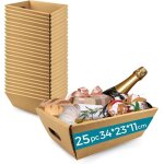 Lot de 25 bo�tes cadeaux en carton 34x23x11 cm sans couvercle coffrets id�als pour paniers et pr�sentations ...