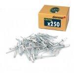 Lot de 250 - rivet pop aveugle tte plate aluminium / acier 4. 8x21 mm