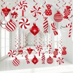 Lot de 26 d�corations de plafond de no�l d�corations de no�l � suspendre en spirale en aluminium