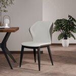 Lot de 2x chaises design italien beige ? simili cuir?pieds métal ? pour salle à manger salon bureau ou ... Lot de 2x chaises design italien beige ? simili cuir?pieds métal ? pour salle à manger salon bureau ou ...