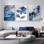 Lot de 3 affiches murales - motif floral de luxe - sans cadre - d�coration murale nordique �l�gante - ...