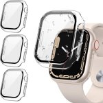 [lot de 3] pour apple watch protection d�cran s�rie 9 8 7 45 mm iwatch protection face cover film en ...