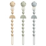 Lot de 3 attache - t�tines pour b�b� ? attache - t�tine universel pour gar�ons et filles couleurs neutres ...