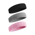 Lot de 3 bandeaux de sport pour hommes et femmes - bandeau anti - transpiration en coton ponge athltique ...