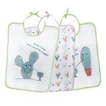 Lot de 3 bavoirs maternelle - cactus