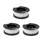 Lot de 3 bobines de rechange pour coupe - bordures black + decker a6485 - xj - fil en nylon de 1, 5 mm ...