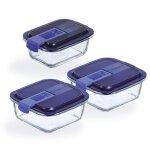 Lot de 3 boites de conservation (1 rectangle 38 cl et 2 carrées 76 cl) easy box - luminarc Lot de 3 boites de conservation (1 rectangle 38 cl et 2 carrées 76 cl) easy box - luminarc