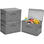 Lot de 3 botes de rangement pliables en tissu avec couverclecapacit de 23. 5l par bote pour armoire ...