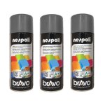 Lot de 3 bombes de peinture professionnelle nespoli - gris argent�