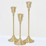 Lot de 3 bougeoirs dcoratifs pour mariage dcorations de bougies en mtal dor noir argent pour la dcoration ...