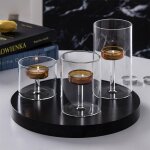 Lot de 3 bougeoirs en verre ? dcoration dintrieur diy ? pour salon nol anniversaire mariage ou fte ...