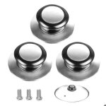 Lot de 3 boutons de couvercle de casserole - poign�es pour couvercles en verre et inox
